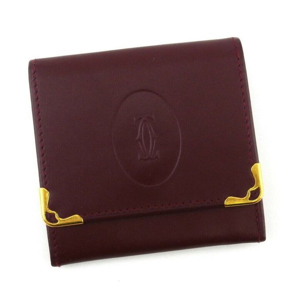 Cartier Handbags - Cartier coin case mast line Bordeaux leather Auth T19860